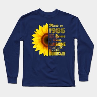 Vintage 1986 SunFlower 35th Birthday Awesome Gift Long Sleeve T-Shirt